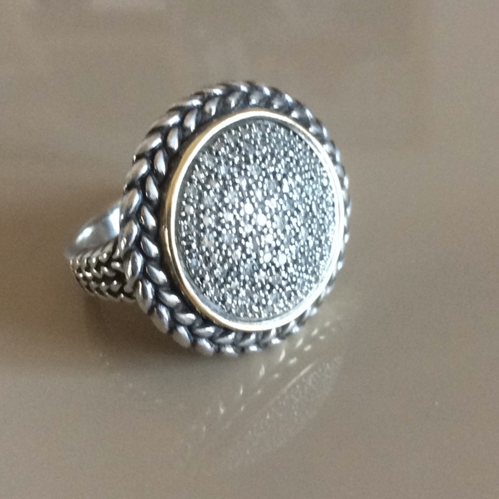 14K ,925 sterling silver diamond ring